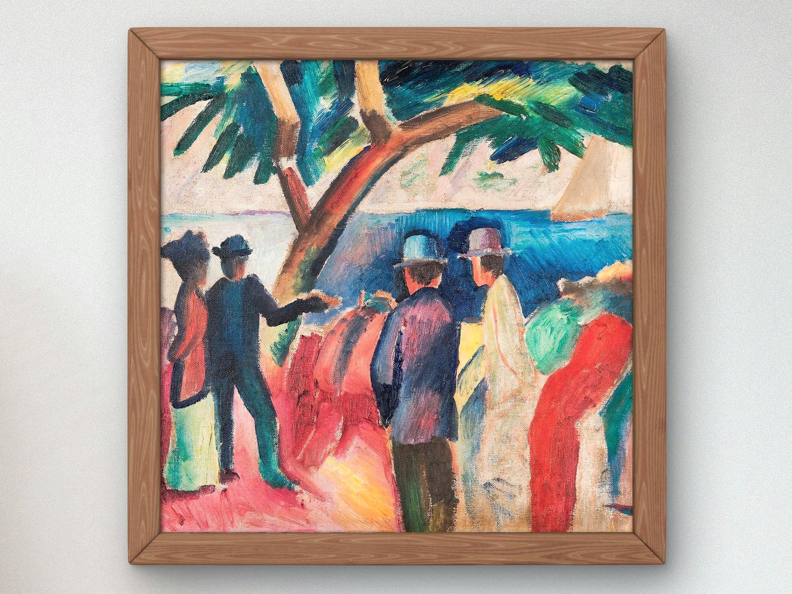 Strollers at the Lake II by August Macke, 1912, Expressionism and Fauvism, fine art print