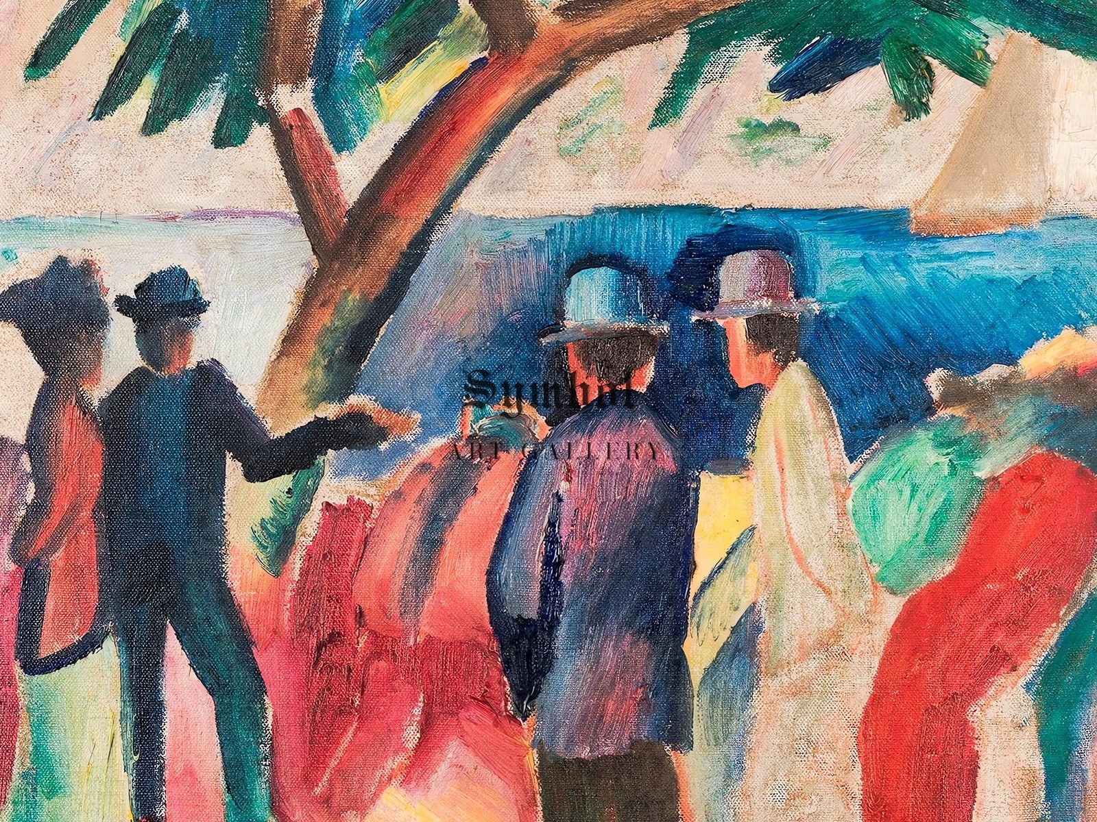 Strollers at the Lake II by August Macke, 1912, Expressionism and Fauvism, fine art print