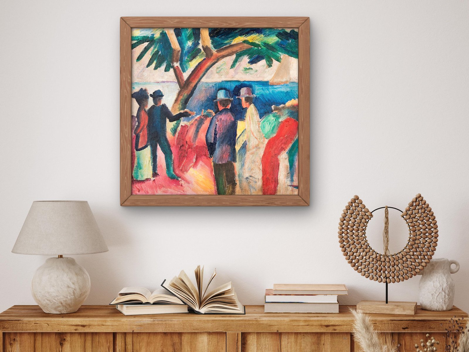 Strollers at the Lake II by August Macke, 1912, Expressionism and Fauvism, fine art print