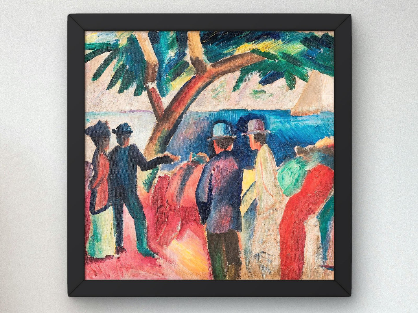 Strollers at the Lake II by August Macke, 1912, Expressionism and Fauvism, fine art print