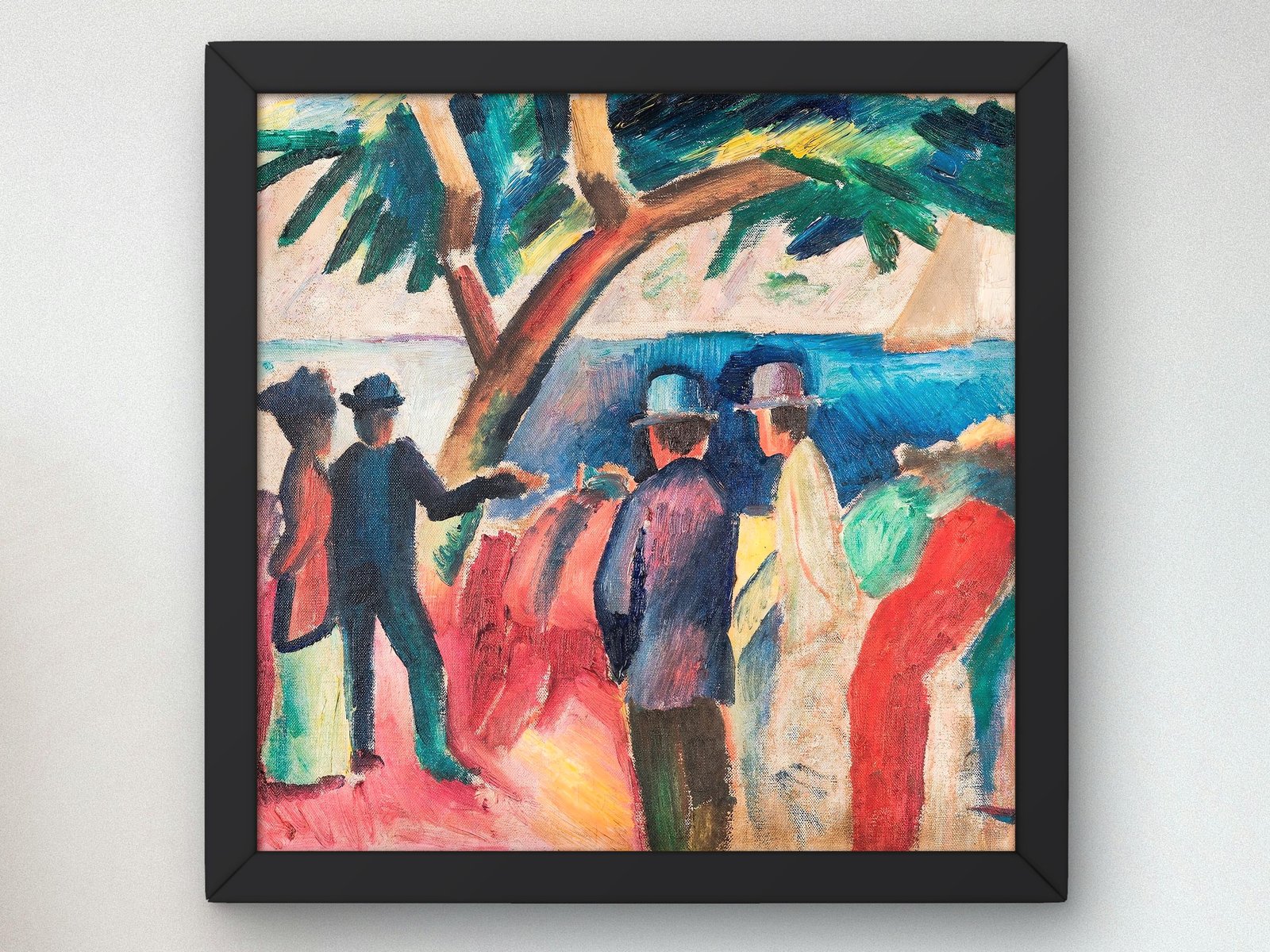 Strollers at the Lake II by August Macke, 1912, Expressionism and Fauvism, fine art print