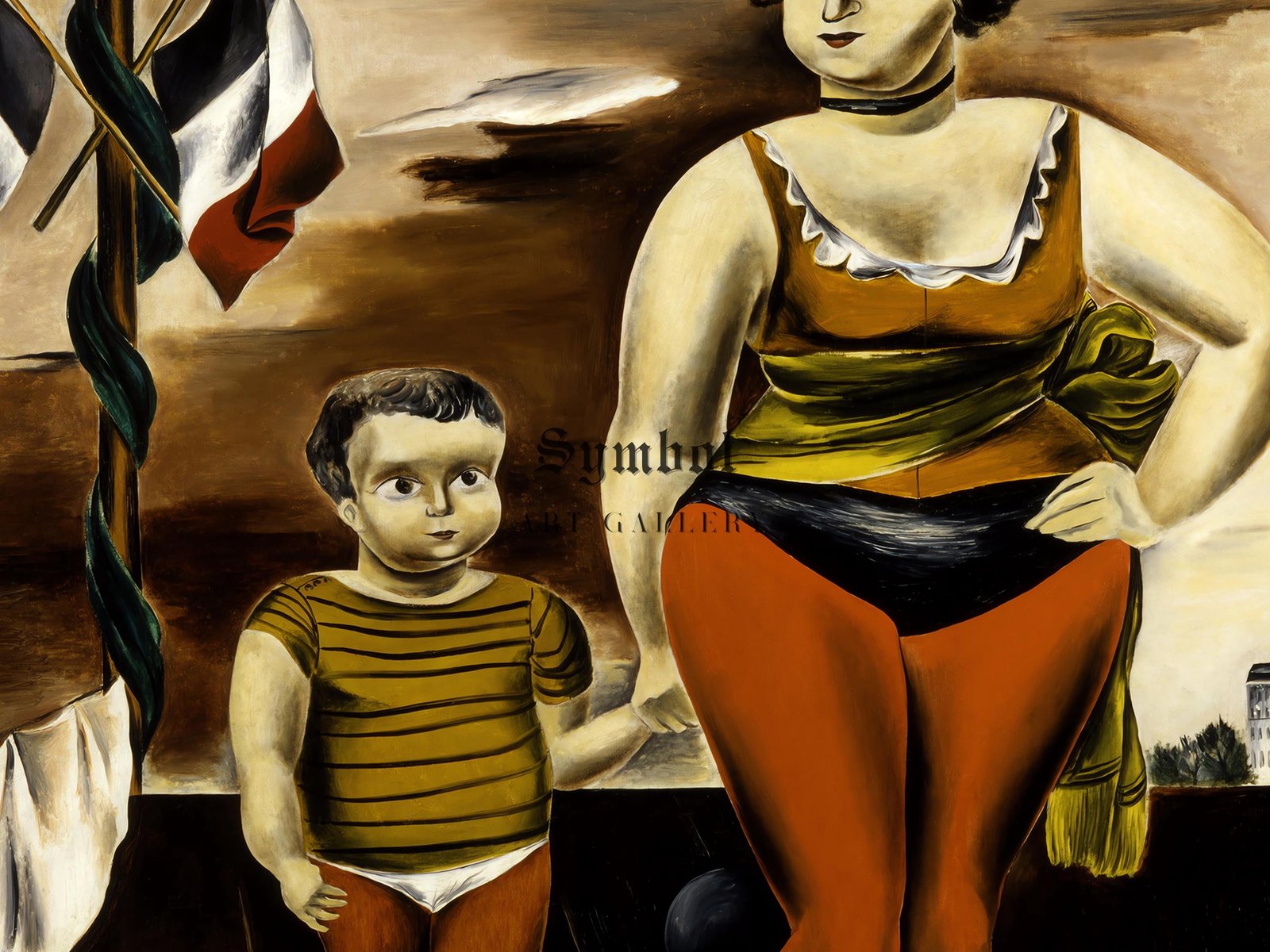 Strong Woman and Child by Yasuo Kuniyoshi, 1925, Art Deco and American Modernism, fine art print