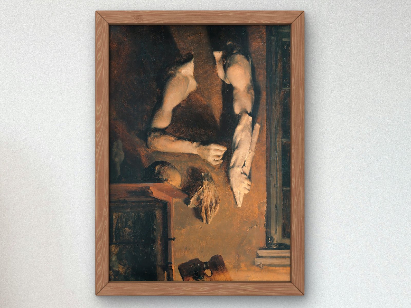 Studio Wall by Adolph von Menzel, 1852, Realism and Naturalism, fine art print