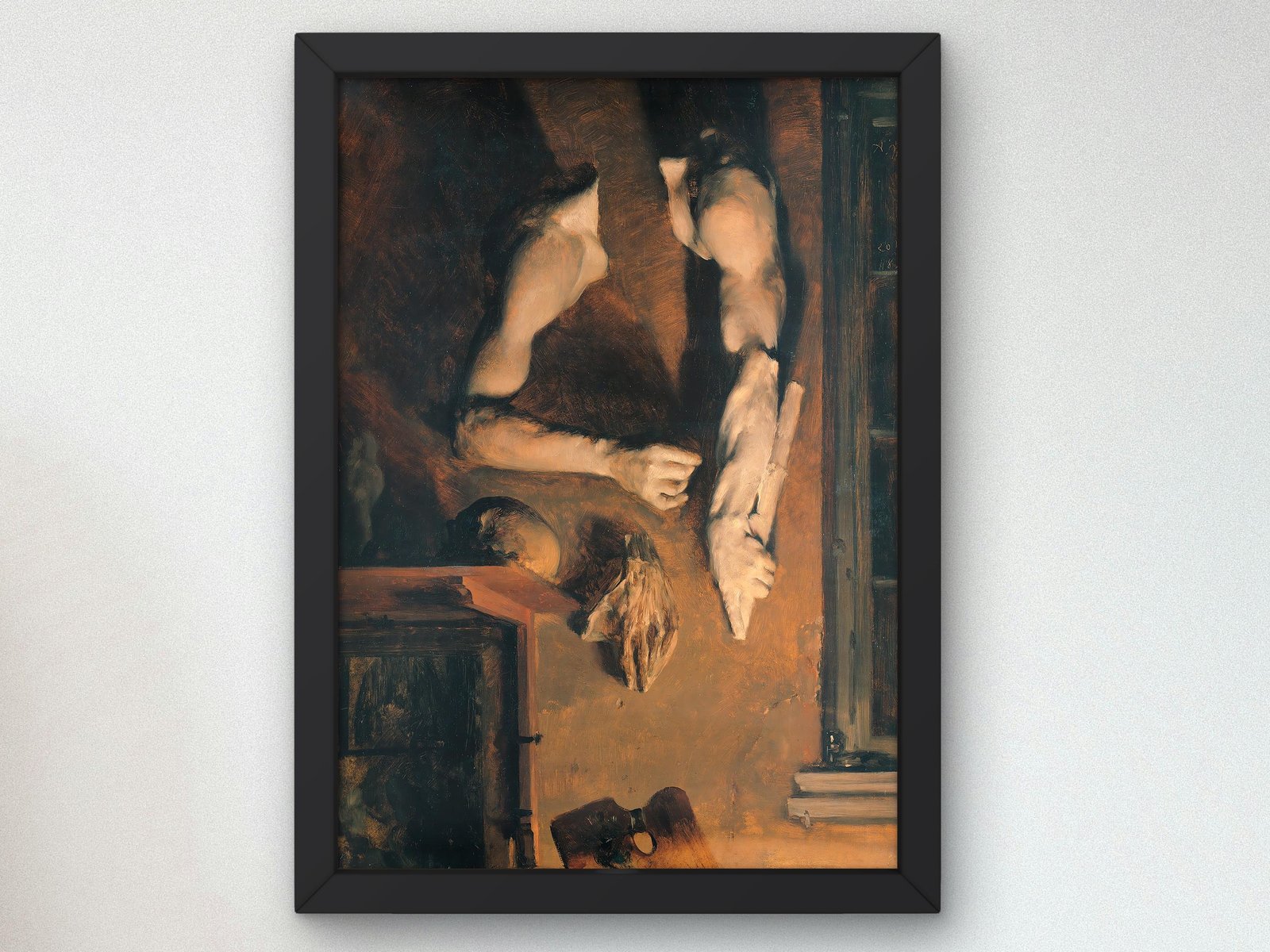 Studio Wall by Adolph von Menzel, 1852, Realism and Naturalism, fine art print