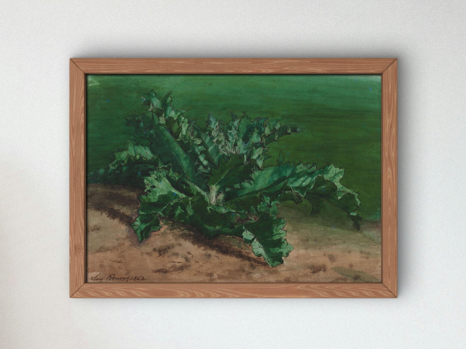 Study of a Plant Possibly Thistle by Leon Bonvin, 1862, Botanical and Nature Illustration, fine art print