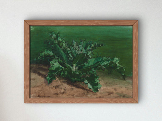 Study of a Plant Possibly Thistle by Leon Bonvin, 1862, Botanical and Nature Illustration, fine art print