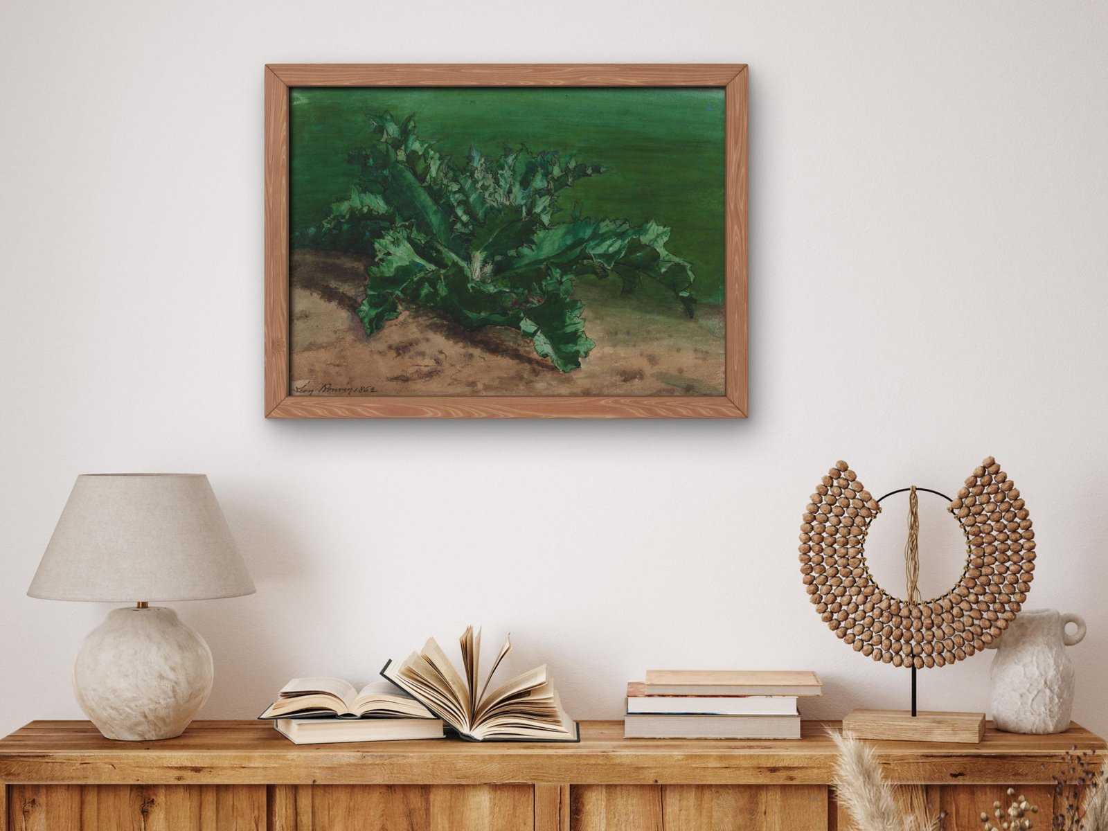 Study of a Plant Possibly Thistle by Leon Bonvin, 1862, Botanical and Nature Illustration, fine art print