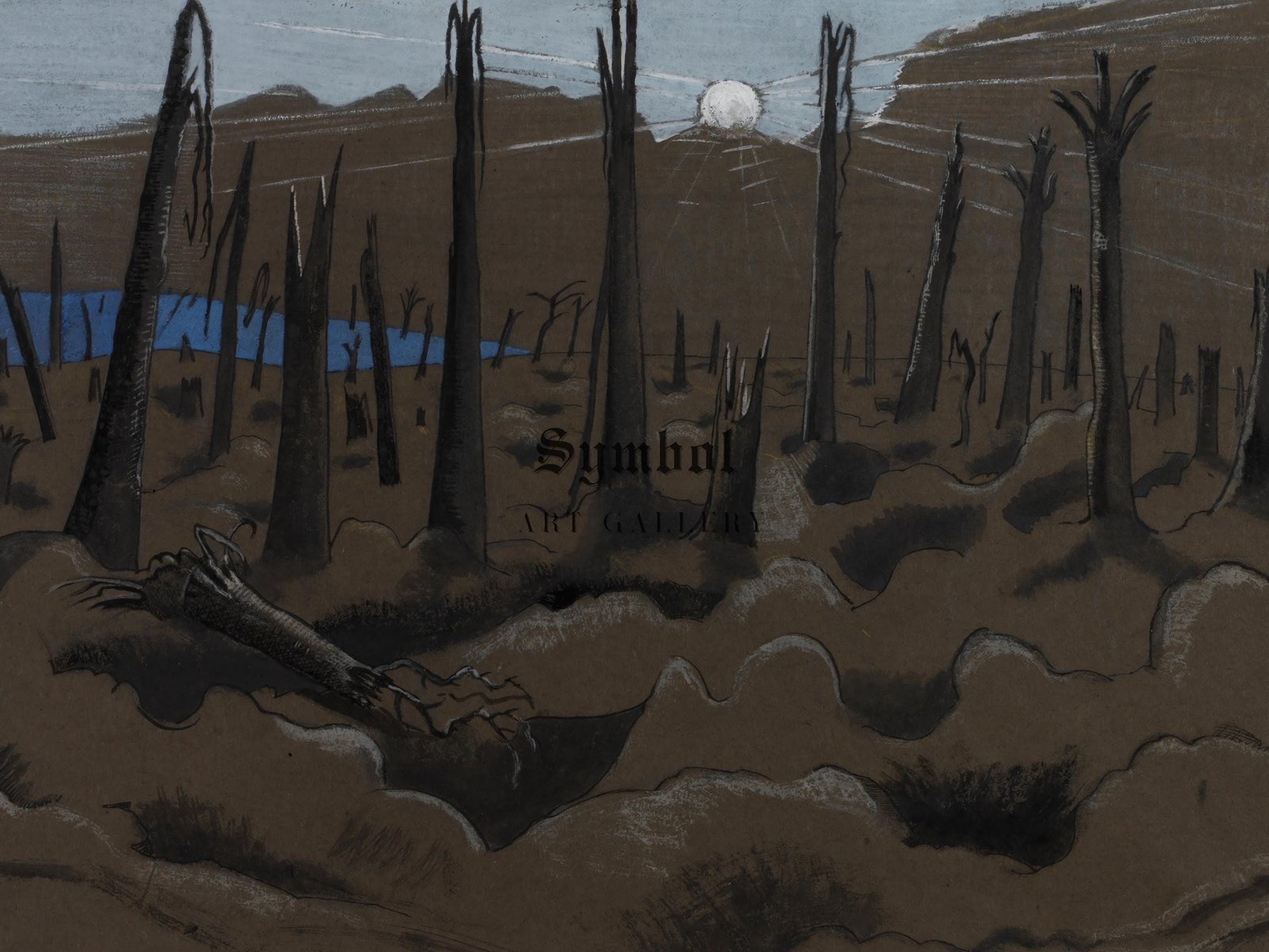 Sunrise, Inverness Copse by Paul Nash, 1918, Surrealism and Modern Art, fine art print