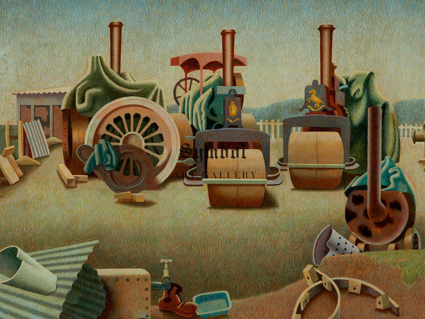 Sussex Pastoral by Edward Wadsworth, 1941, Art Deco and American Modernism, fine art print