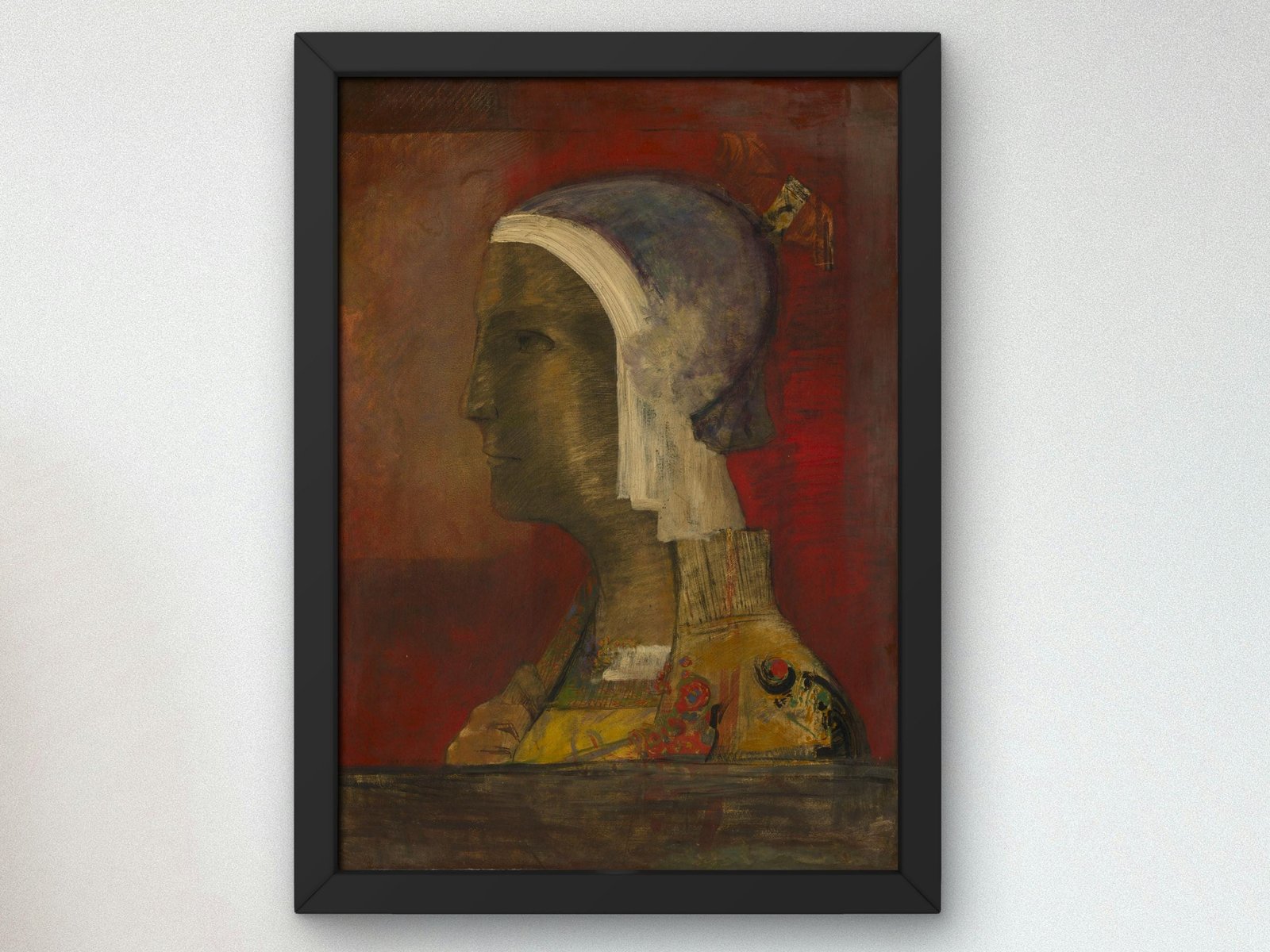 Symbolic Head by Odilon Redon, 1890, Pre-Raphaelites and Symbolism, fine art print