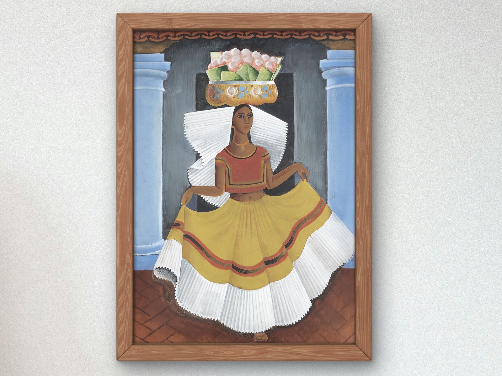 Tehuana with Basket by Miguel Covarrubias, 1940, Art Deco and American Modernism, fine art print