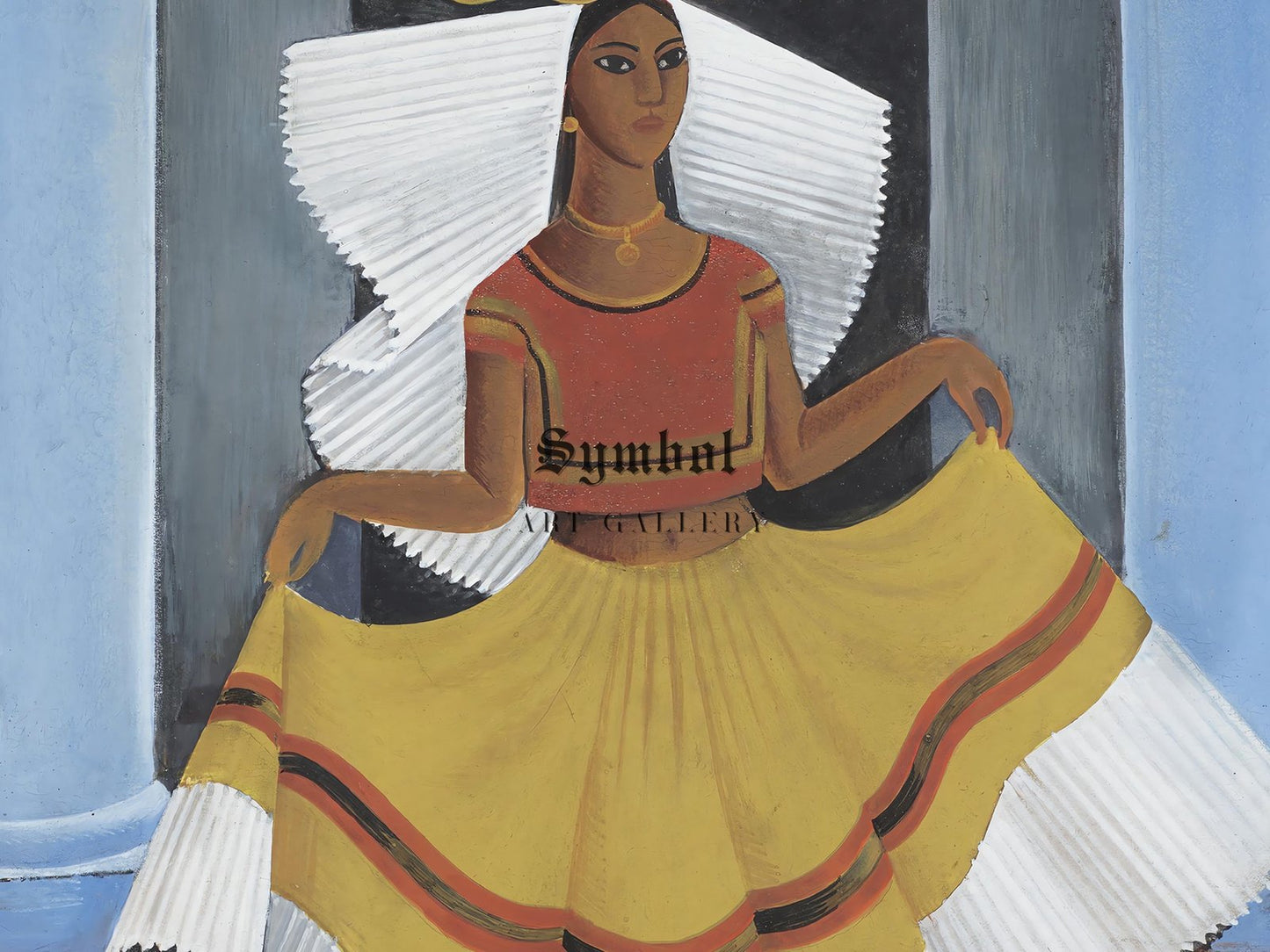 Tehuana with Basket by Miguel Covarrubias, 1940, Art Deco and American Modernism, fine art print
