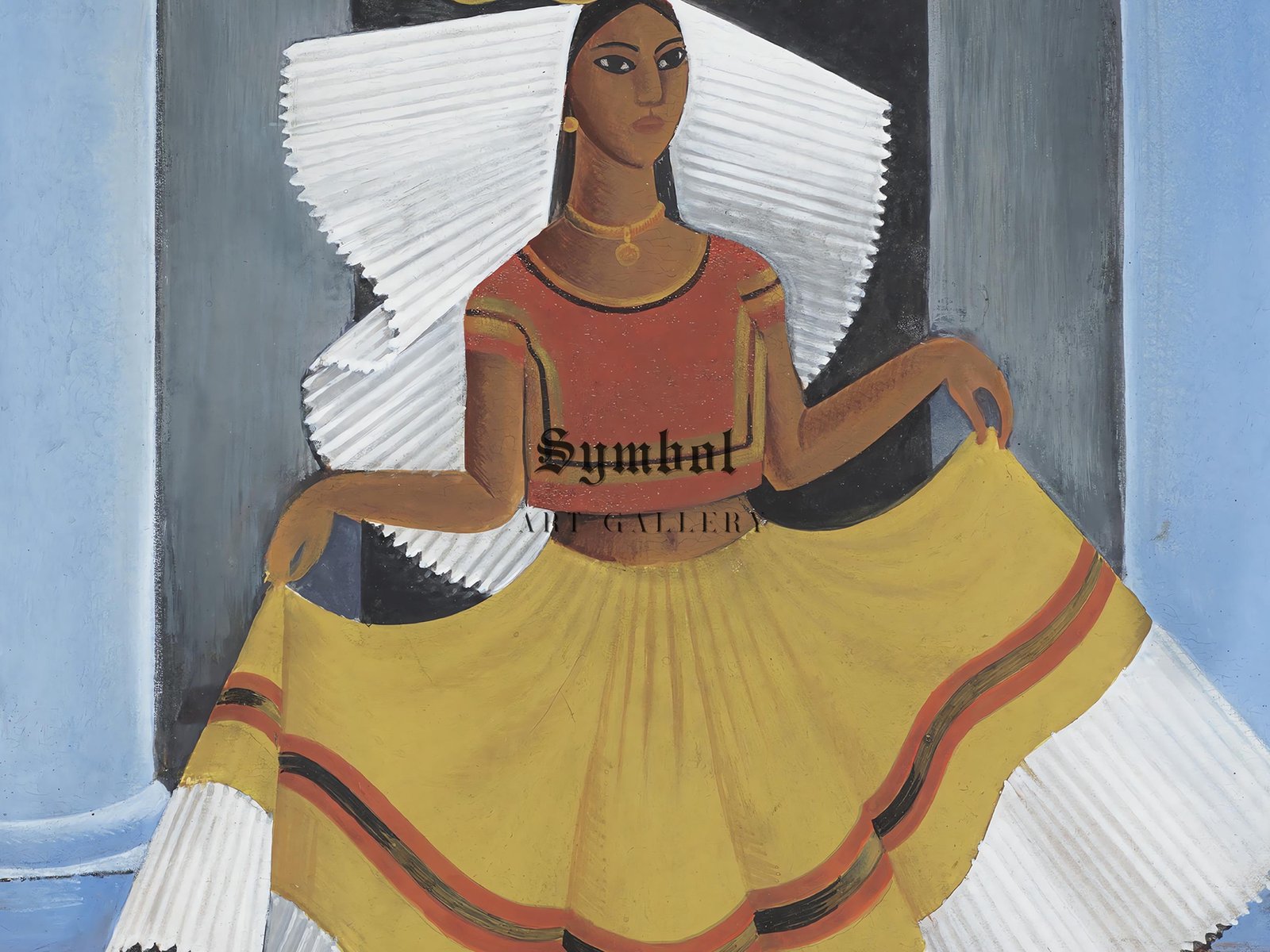 Tehuana with Basket by Miguel Covarrubias, 1940, Art Deco and American Modernism, fine art print