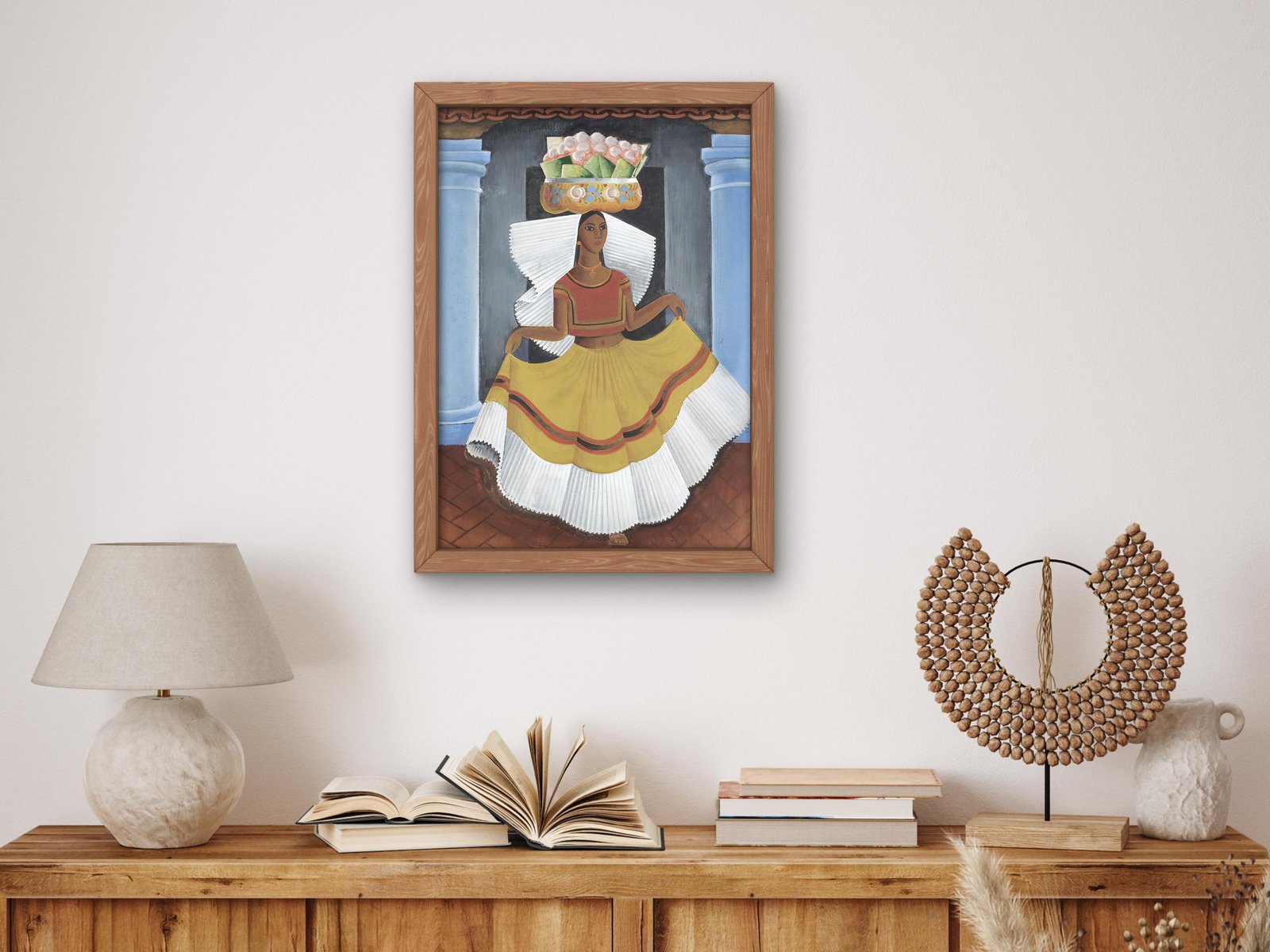 Tehuana with Basket by Miguel Covarrubias, 1940, Art Deco and American Modernism, fine art print