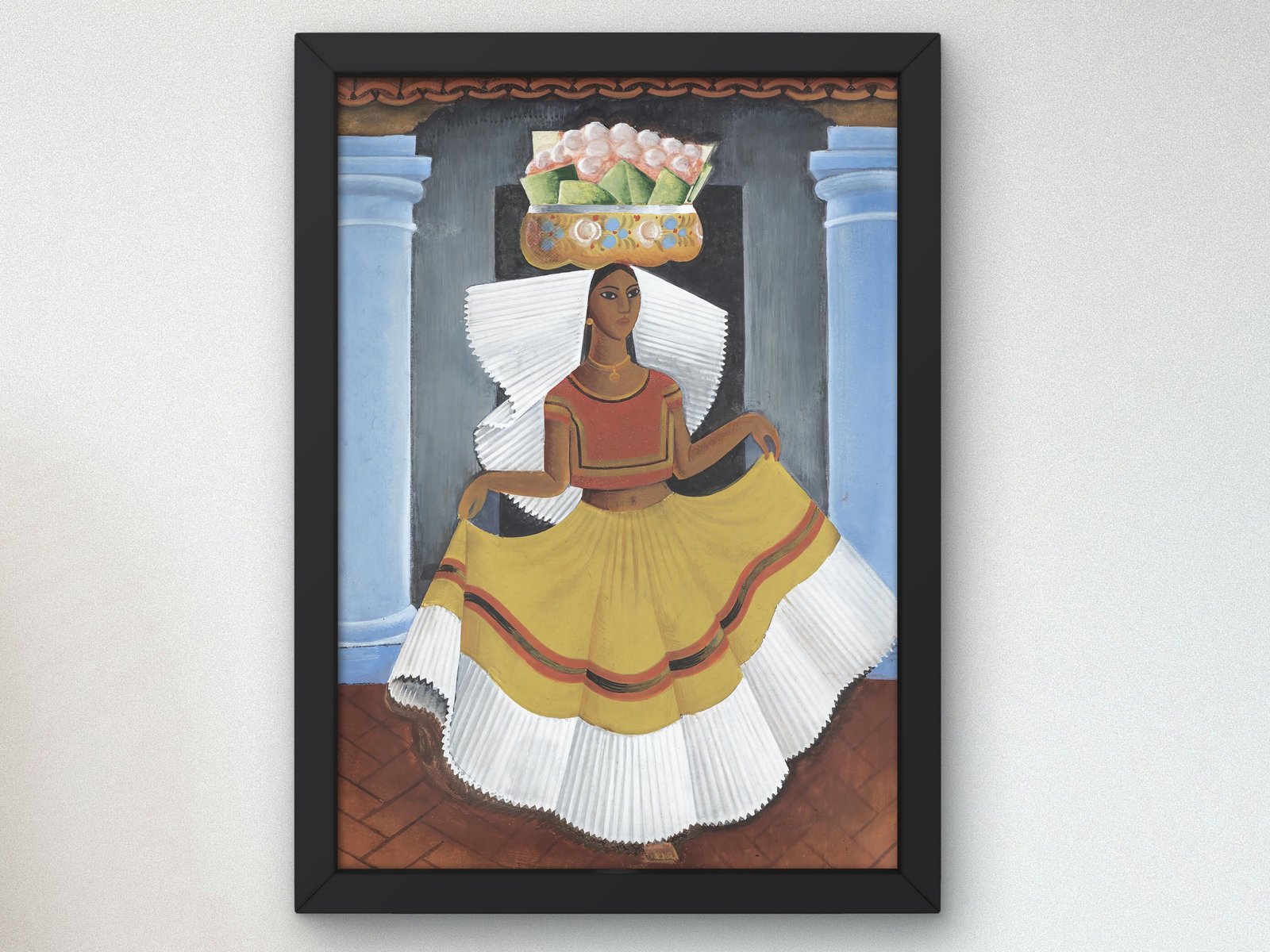 Tehuana with Basket by Miguel Covarrubias, 1940, Art Deco and American Modernism, fine art print