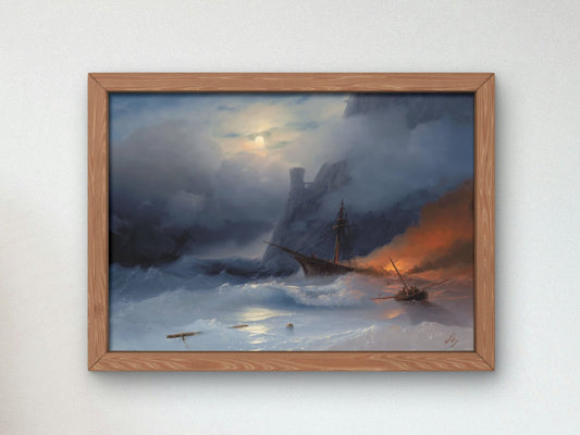 Tempest by Ivan Aivazovsky, 1855, Romanticism and Classical Landscapes, fine art print