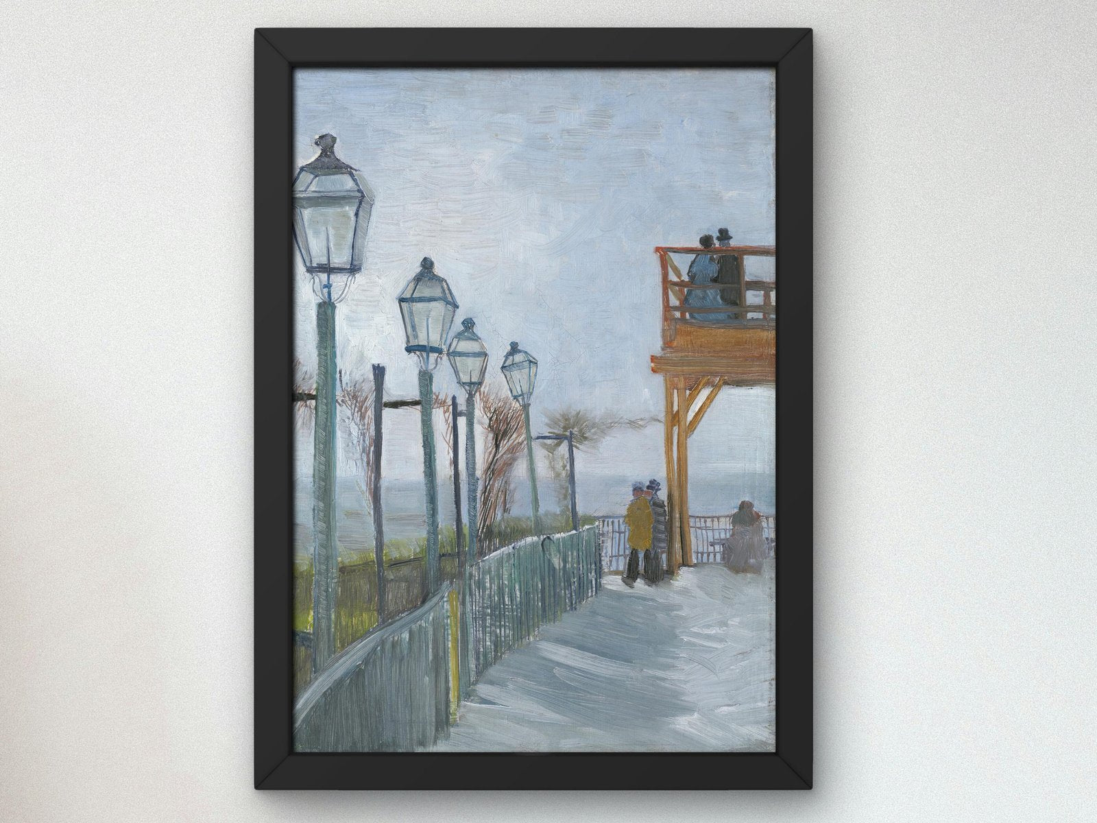 Terrace and Observation Deck at the Moulin de Blute Fin Montmartre by Vincent van Gogh, 1887, Post-Impressionism, fine art print