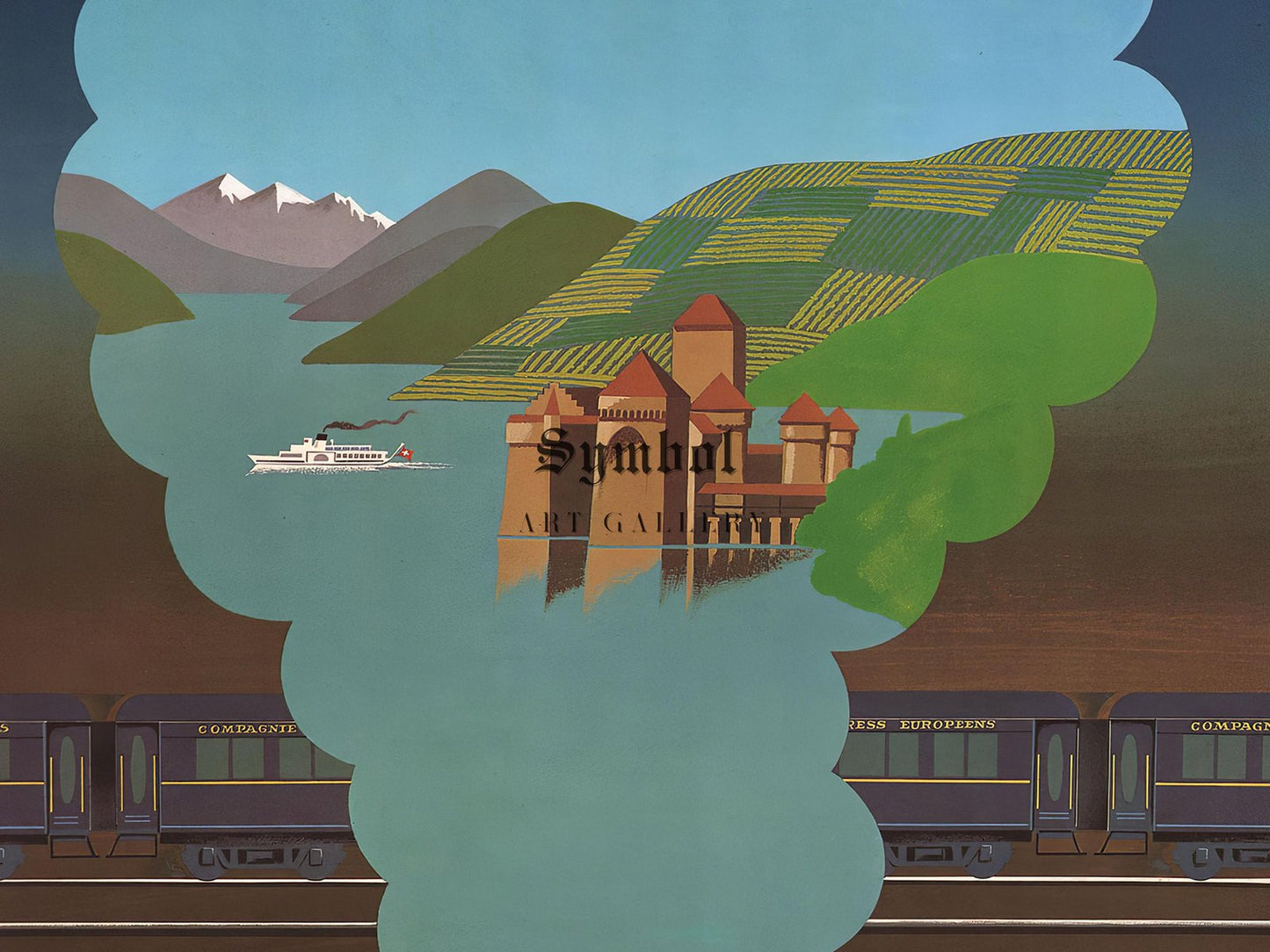 The Alps Orient Express by Pierre Fix-Masseau, 1930, Art Deco and American Modernism, fine art print