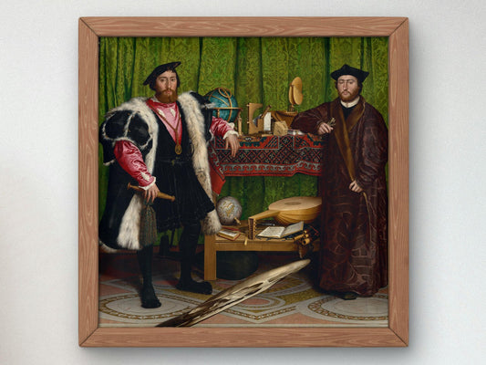 The Ambassadors by Hans Holbein the Younger, 1533, Renaissance, fine art print
