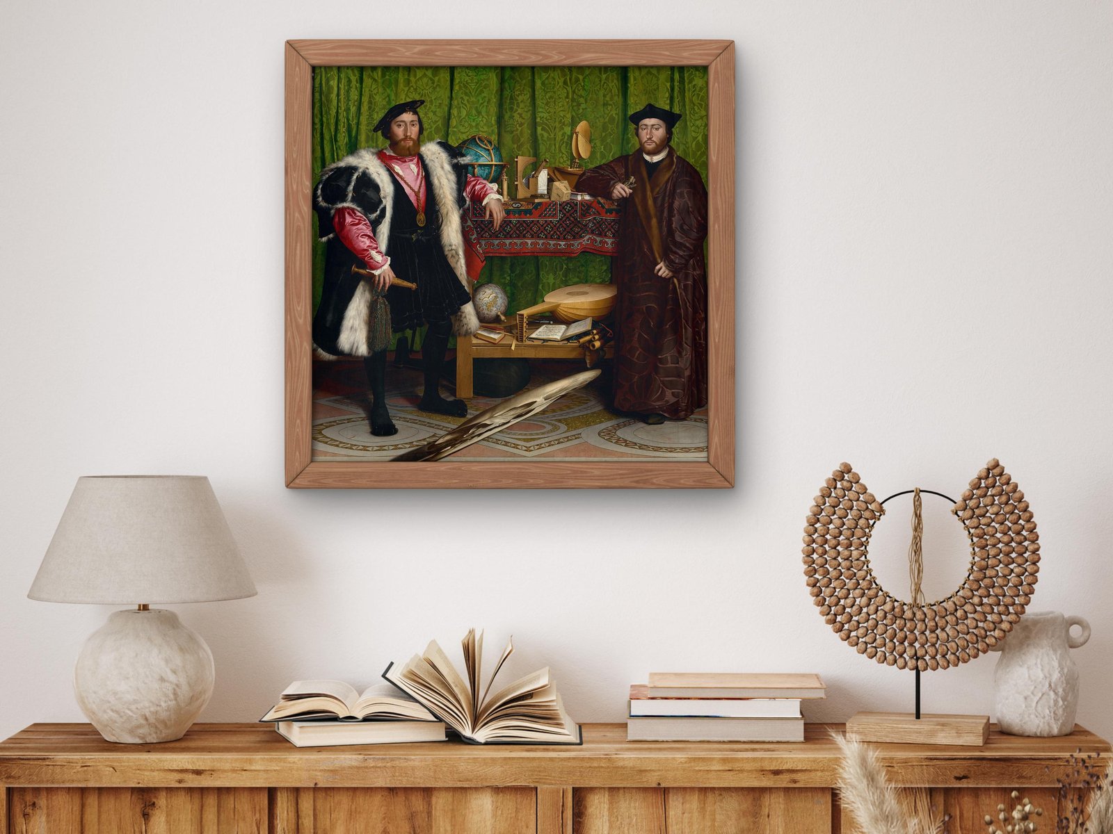 The Ambassadors by Hans Holbein the Younger, 1533, Renaissance, fine art print