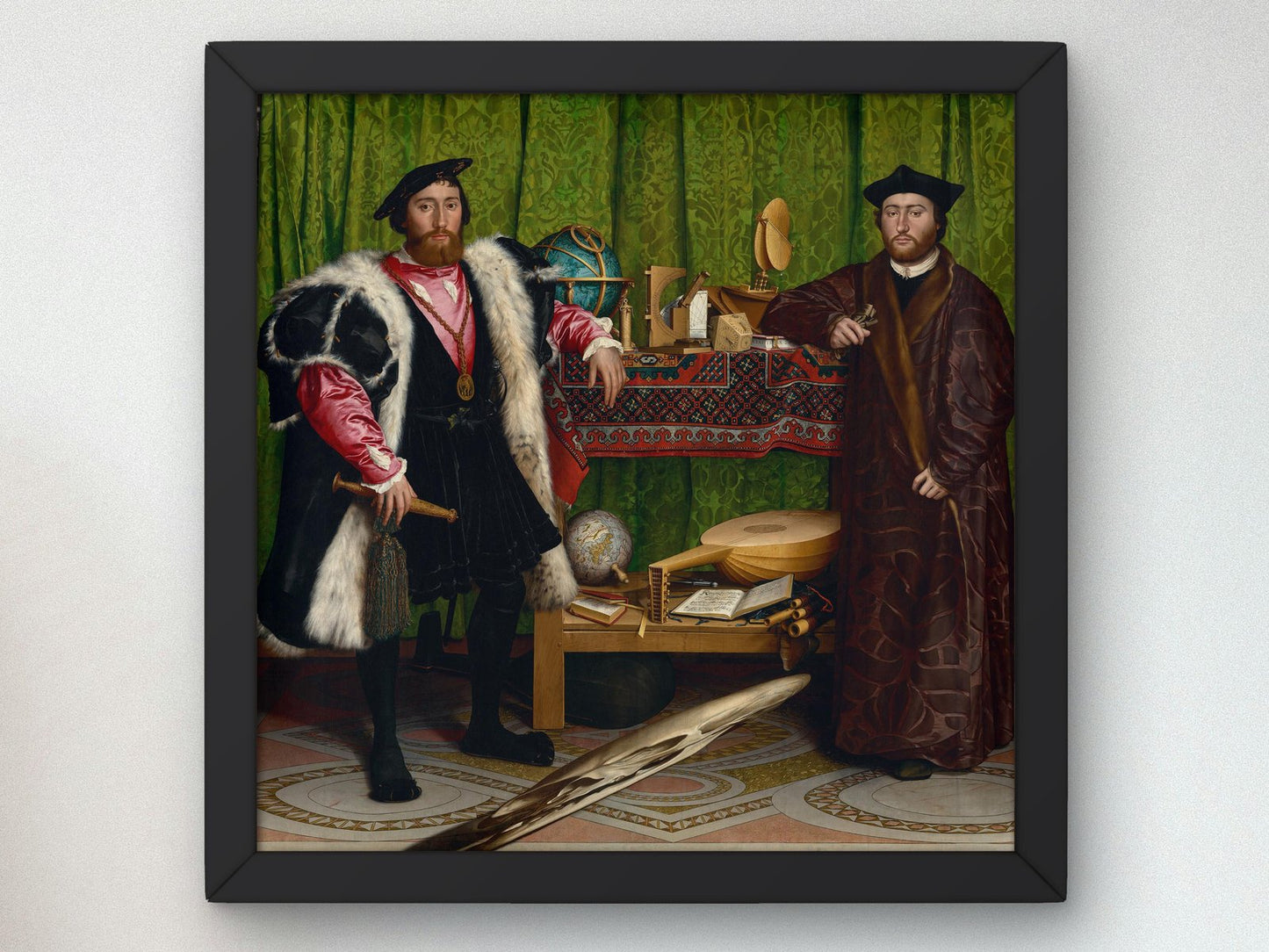 The Ambassadors by Hans Holbein the Younger, 1533, Renaissance, fine art print