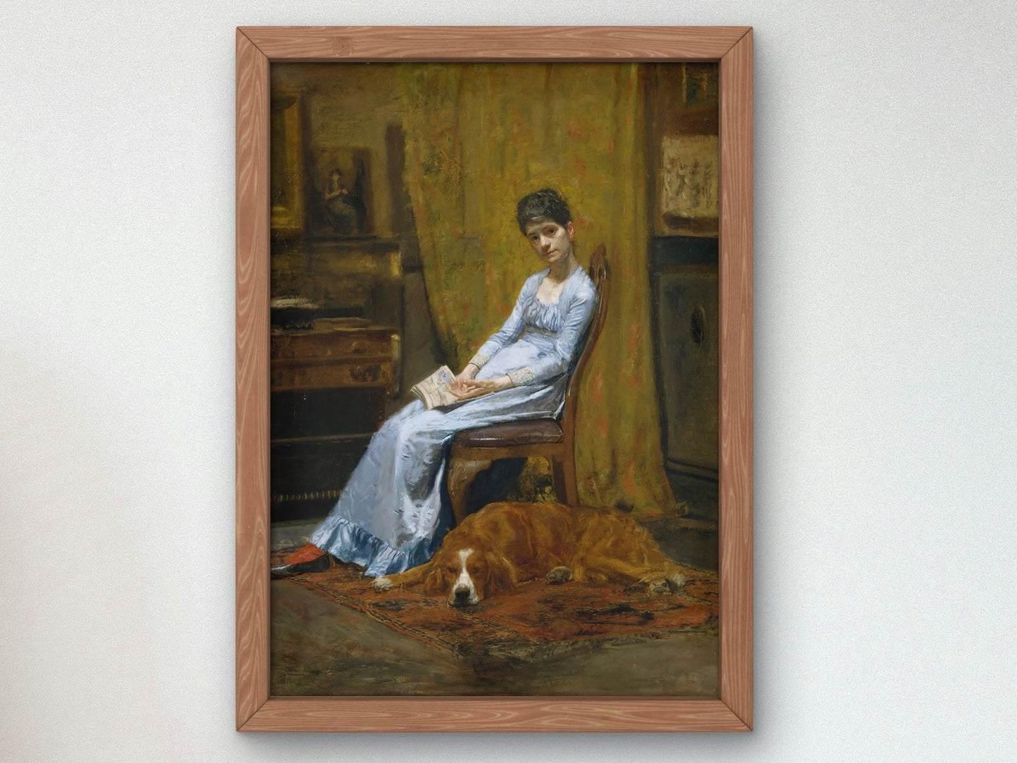 The Artist's Wife and His Setter Dog by Thomas Eakins, 1884, Realism and Naturalism, fine art print
