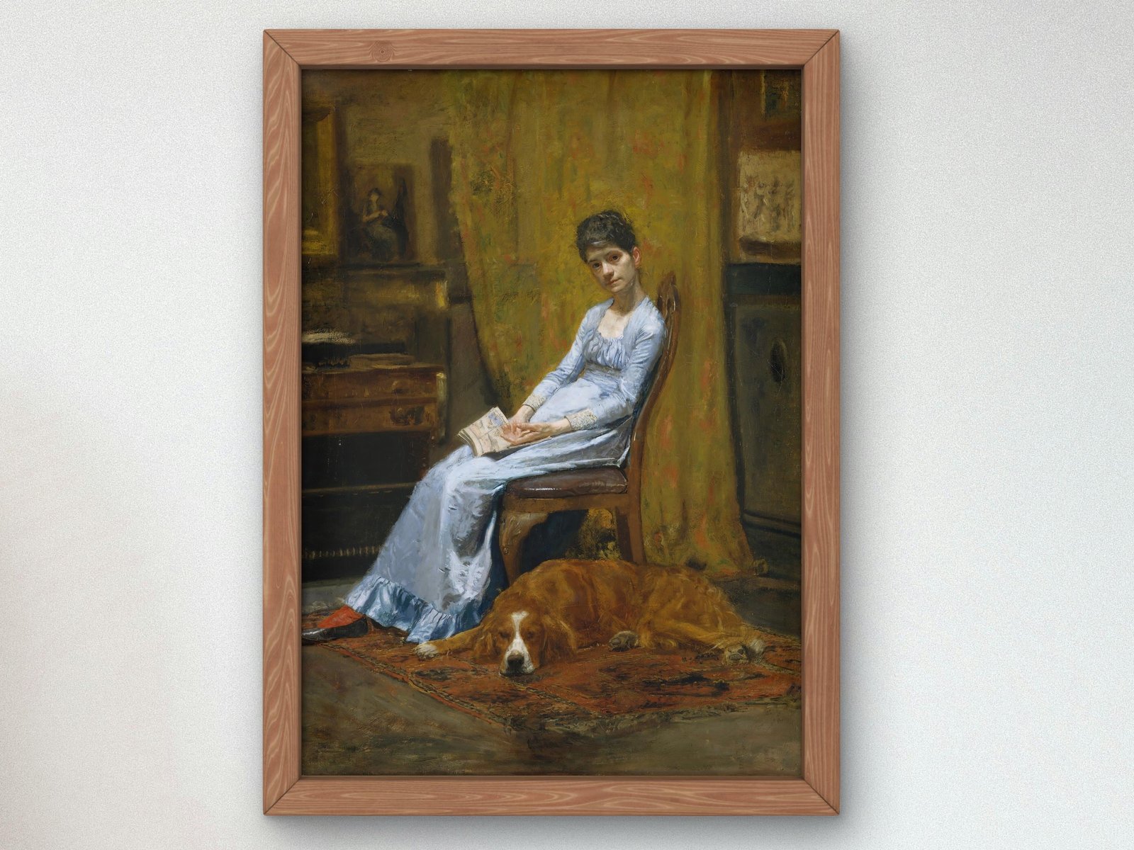 The Artist's Wife and His Setter Dog by Thomas Eakins, 1884, Realism and Naturalism, fine art print