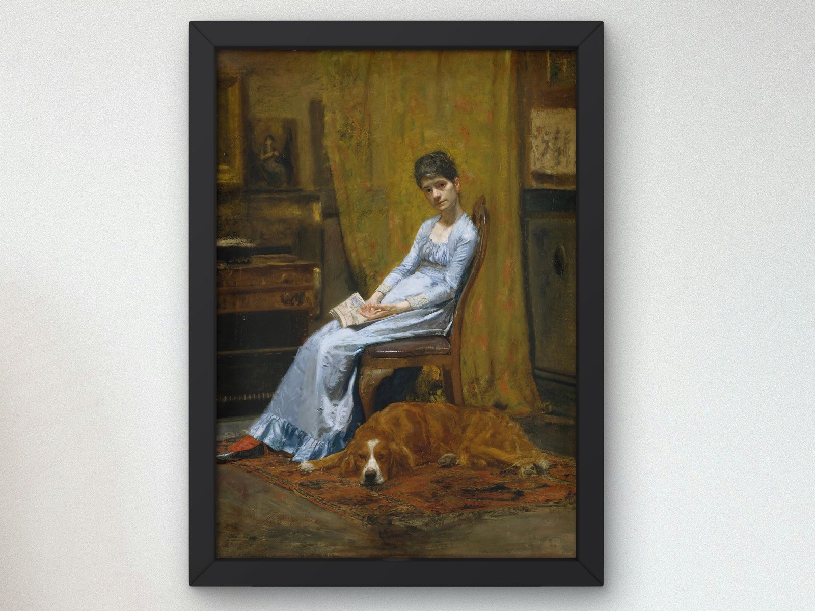 The Artist's Wife and His Setter Dog by Thomas Eakins, 1884, Realism and Naturalism, fine art print