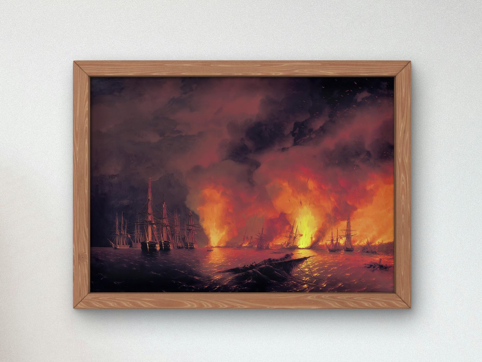 The Battle of Sinop by Ivan Aivazovsky, 1853, Romanticism, seascape fine art print