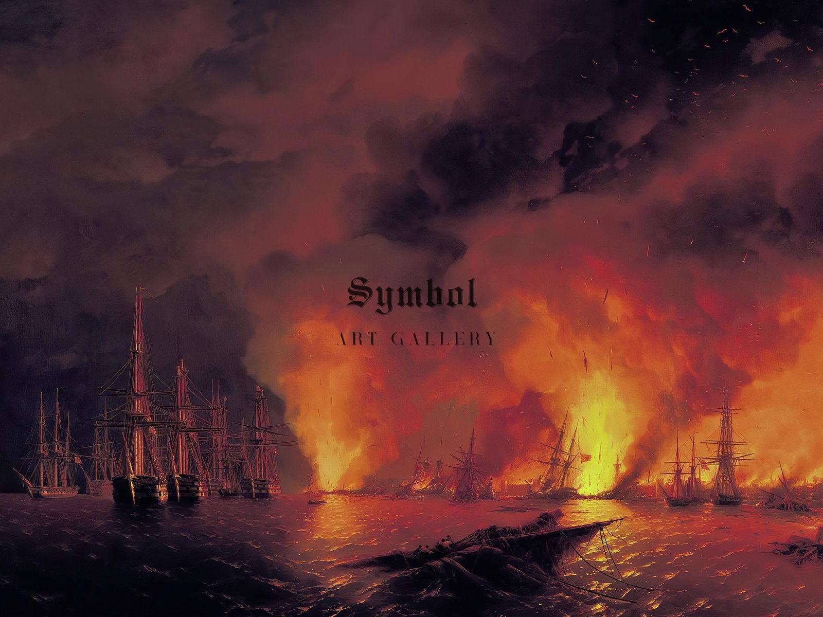 The Battle of Sinop by Ivan Aivazovsky, 1853, Romanticism, seascape fine art print