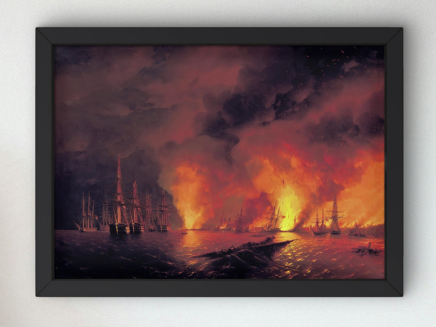 The Battle of Sinop by Ivan Aivazovsky, 1853, Romanticism, seascape fine art print