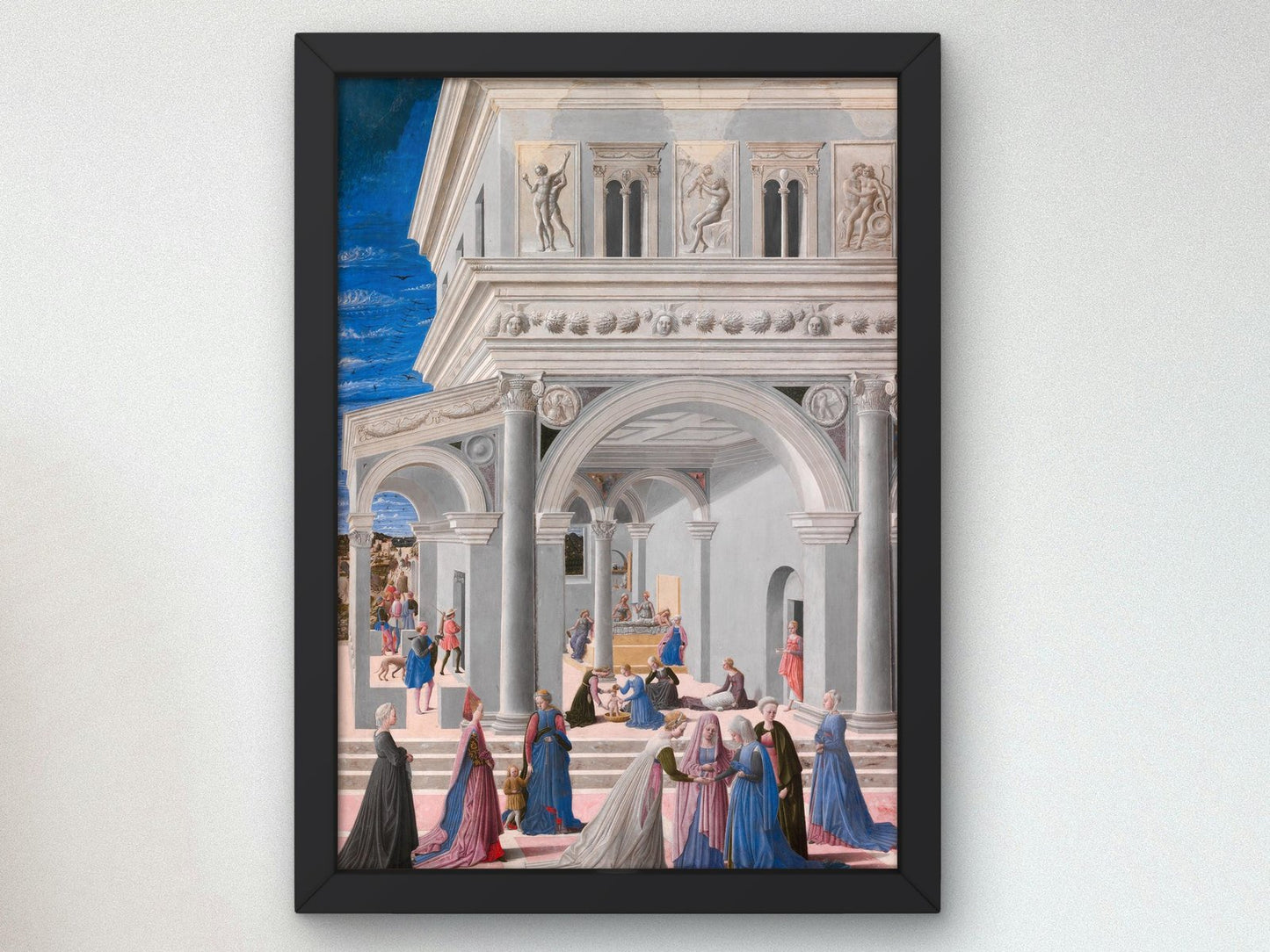 The Birth of the Virgin by Fra Carnevale, 1467, Renaissance, fine art print