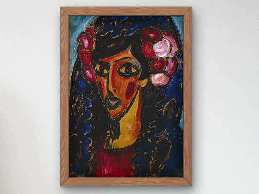 The Blue Mantilla by Alexej von Jawlensky, 1913, Expressionism and Fauvism, fine art print