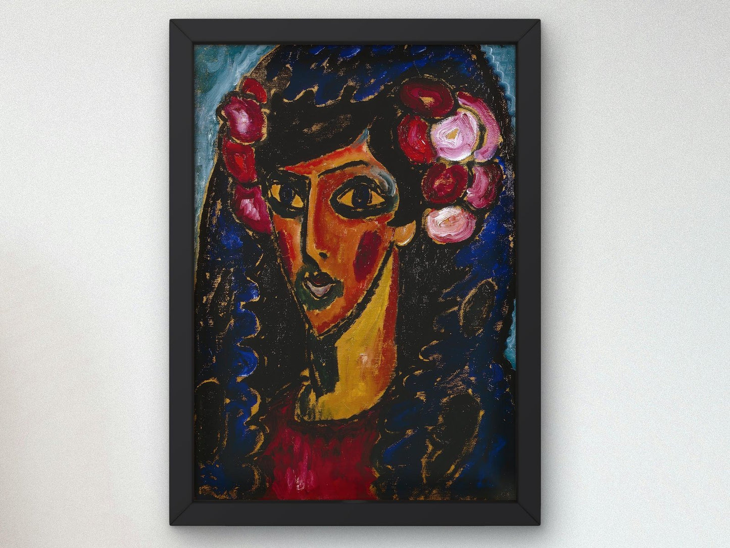 The Blue Mantilla by Alexej von Jawlensky, 1913, Expressionism and Fauvism, fine art print