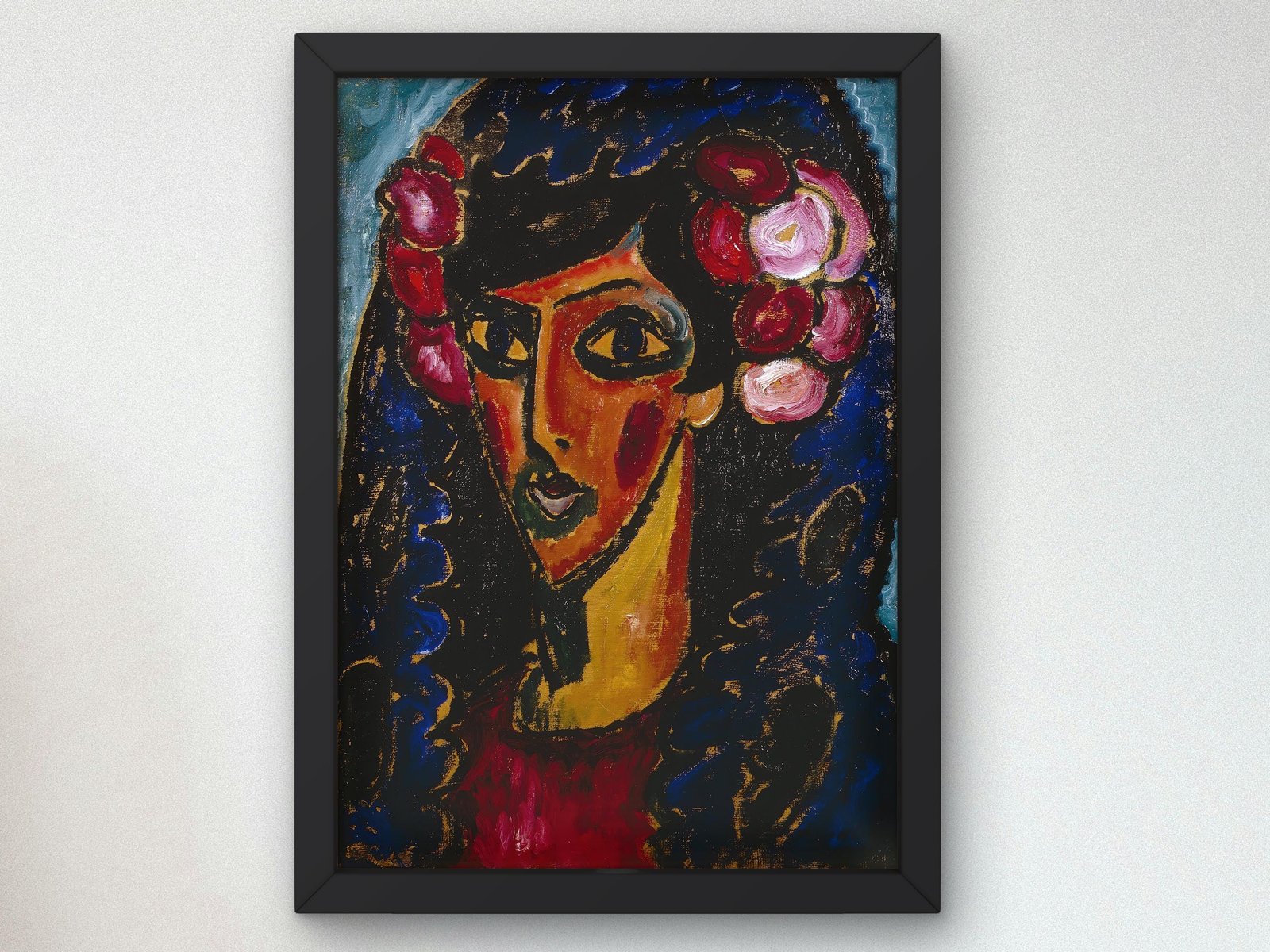 The Blue Mantilla by Alexej von Jawlensky, 1913, Expressionism and Fauvism, fine art print