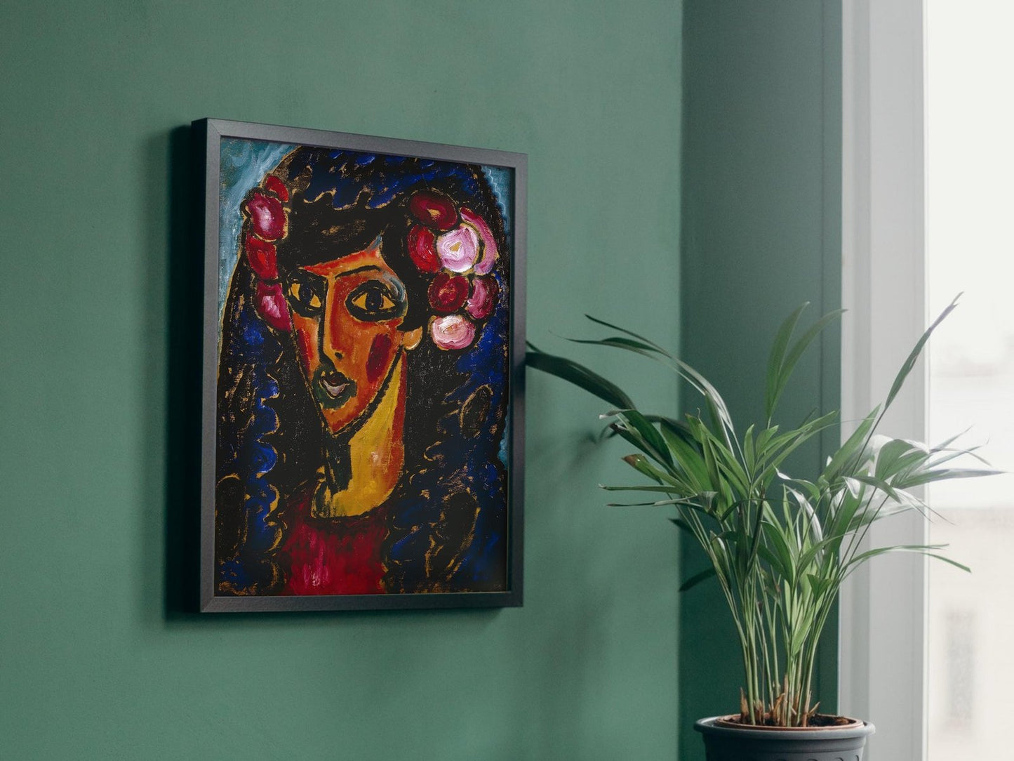 The Blue Mantilla by Alexej von Jawlensky, 1913, Expressionism and Fauvism, fine art print