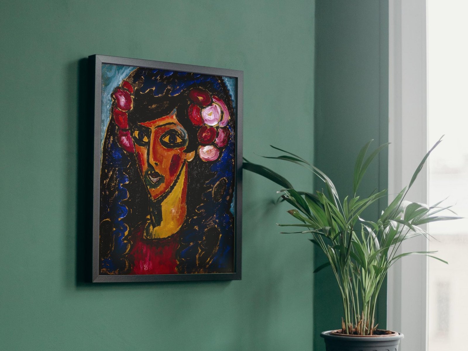 The Blue Mantilla by Alexej von Jawlensky, 1913, Expressionism and Fauvism, fine art print