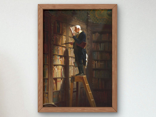 The Bookworm by Carl Spitzweg, 1850, Realism and Naturalism, fine art print