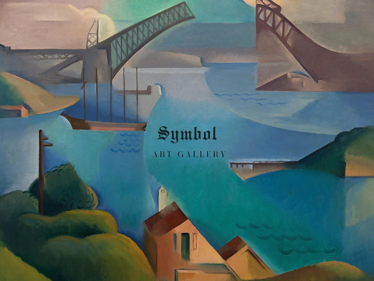 The Bridge by Dorrit Black, 1930, Art Deco and American Modernism, fine art print