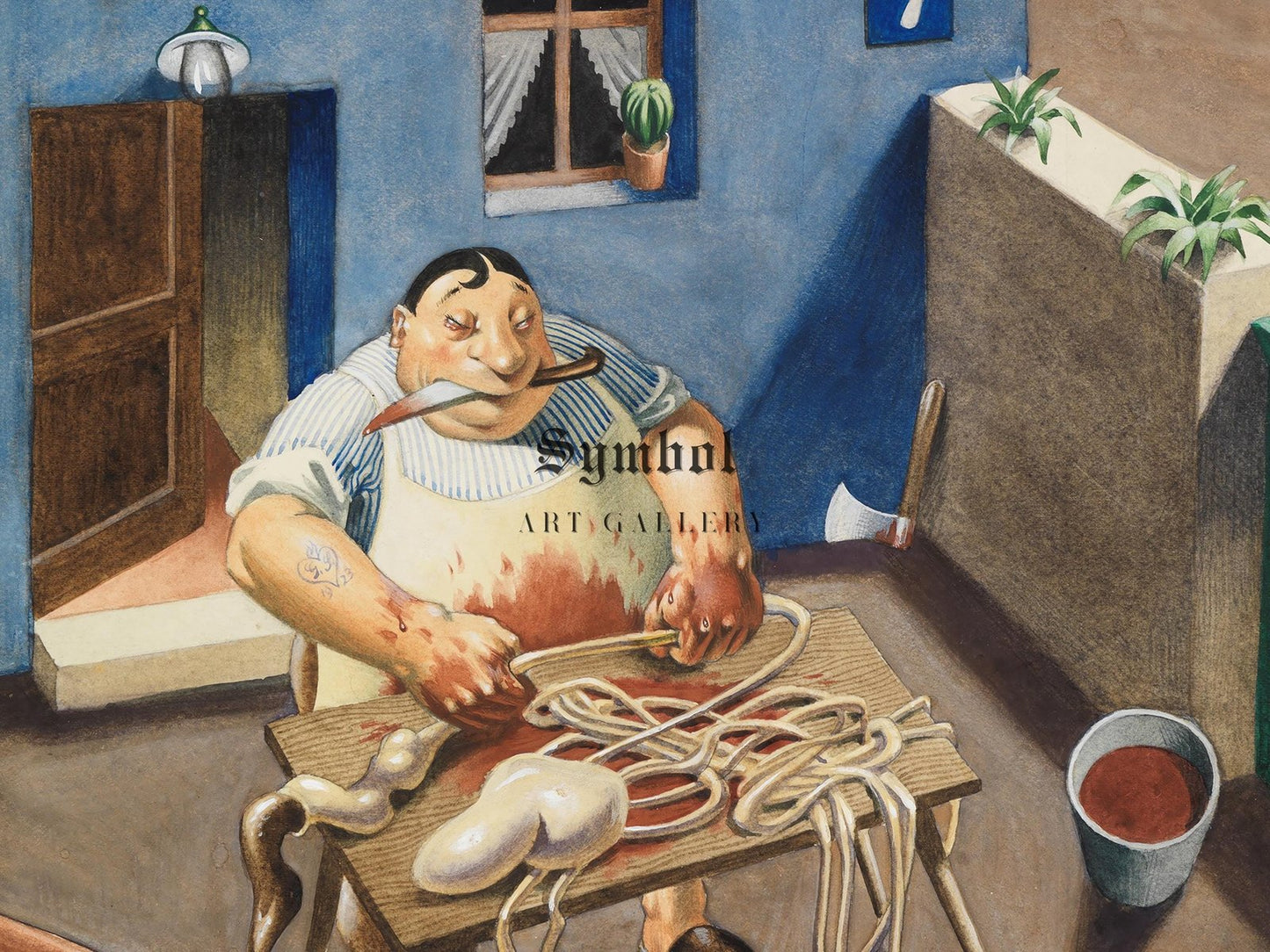 The Butcher by Georg Scholz, 1923, Art Deco and American Modernism, fine art print