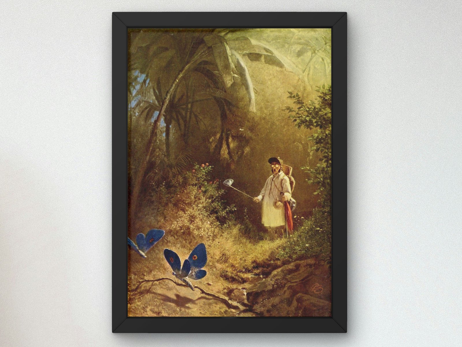 The Butterfly Hunter by Carl Spitzweg, 1840, Romanticism and Classical Landscapes, fine art print