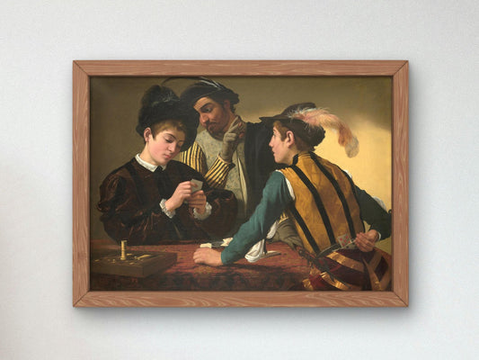 The Cardsharps by Caravaggio, 1595, Baroque and Chiaroscuro, fine art print