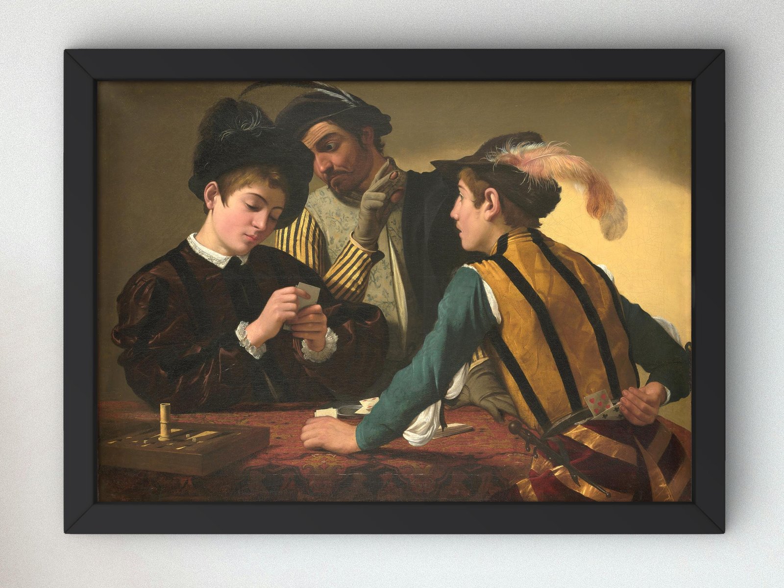 The Cardsharps by Caravaggio, 1595, Baroque and Chiaroscuro, fine art print