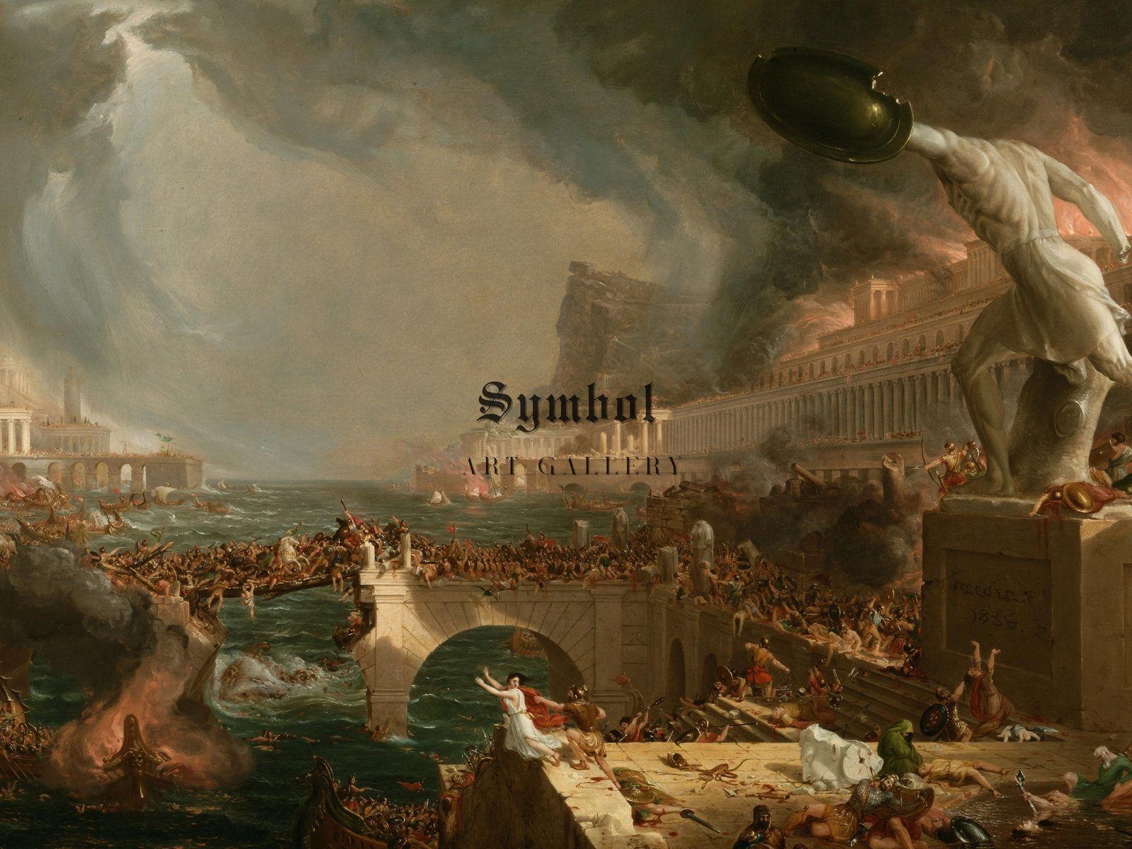 The Course of Empire Destruction by Thomas Cole, 1836, Romanticism and Classical Landscapes, fine art print