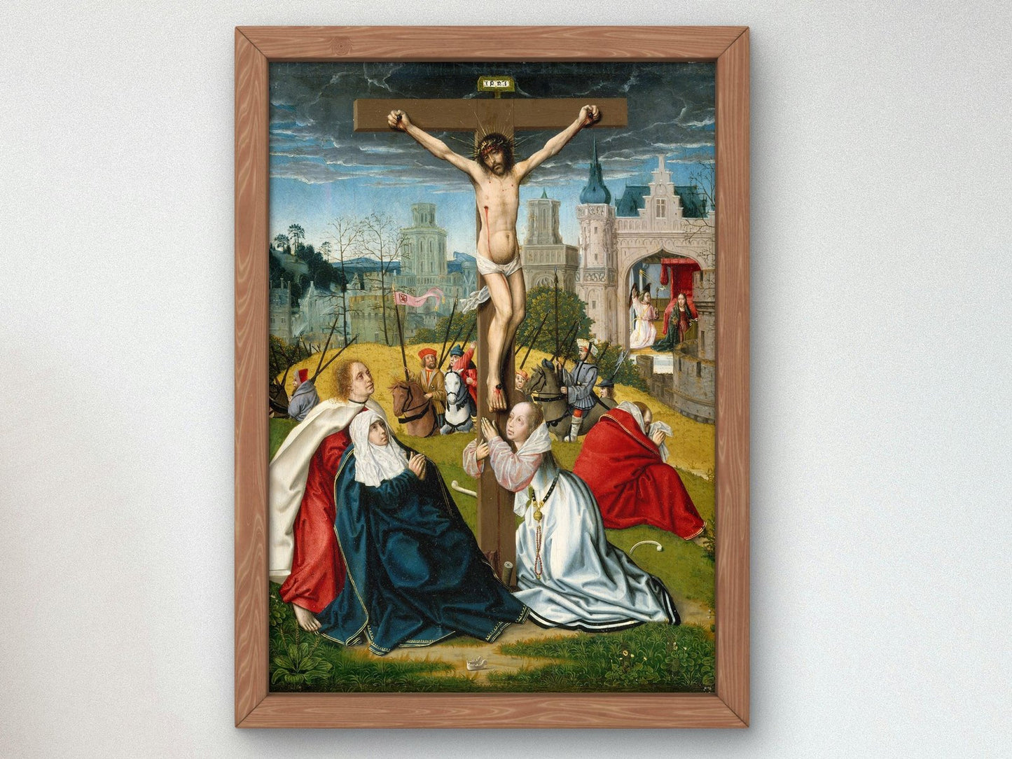 The Crucifixion by Circle of Jan Provoost, 1495, Renaissance, fine art print