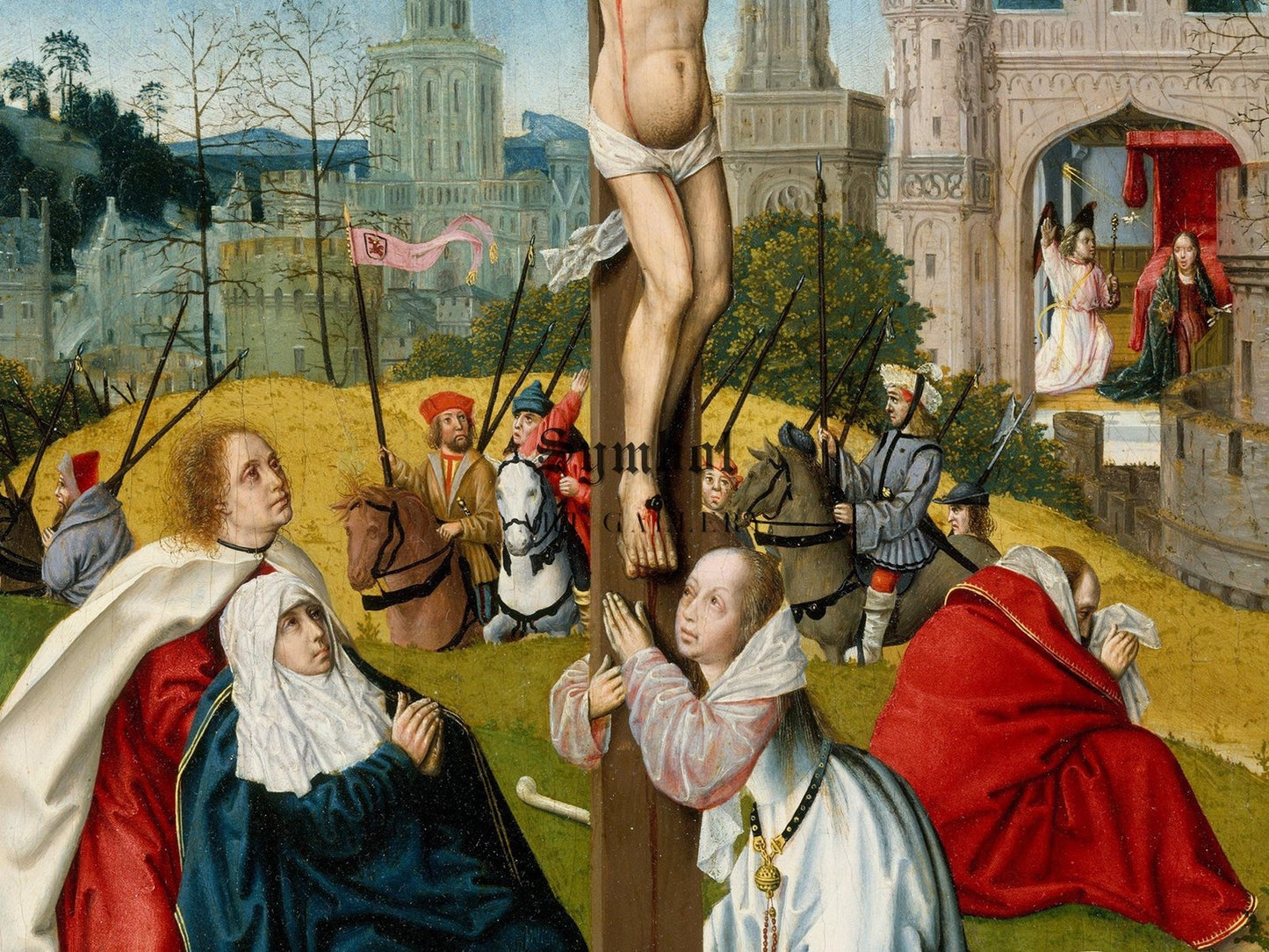 The Crucifixion by Circle of Jan Provoost, 1495, Renaissance, fine art print