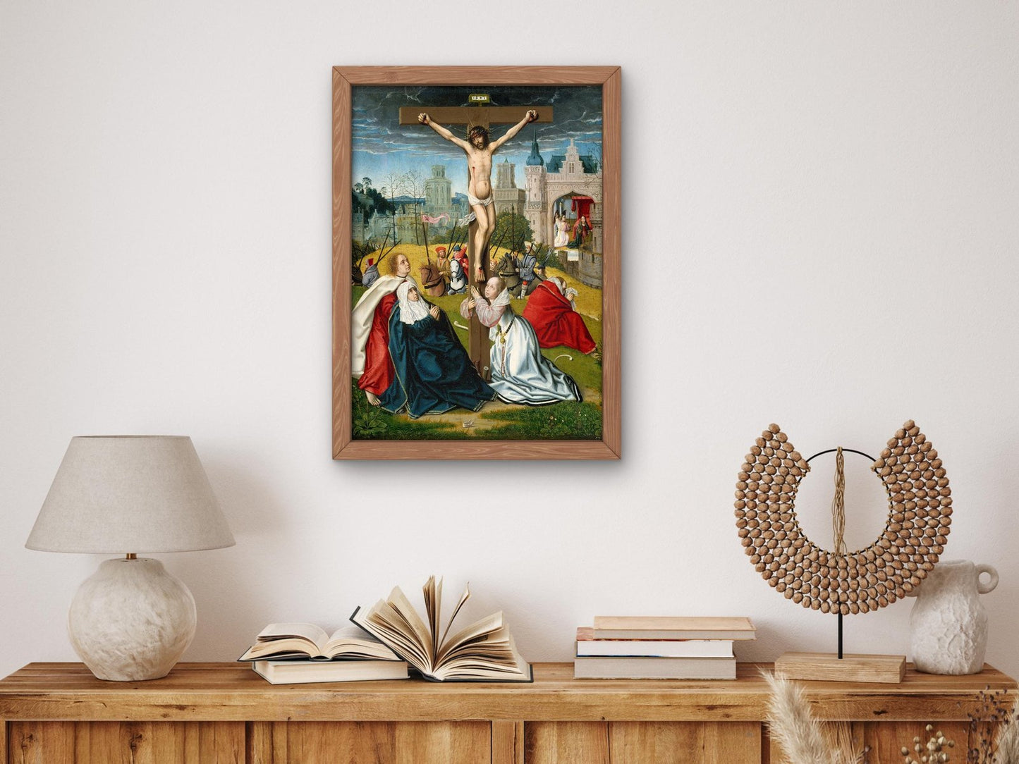 The Crucifixion by Circle of Jan Provoost, 1495, Renaissance, fine art print