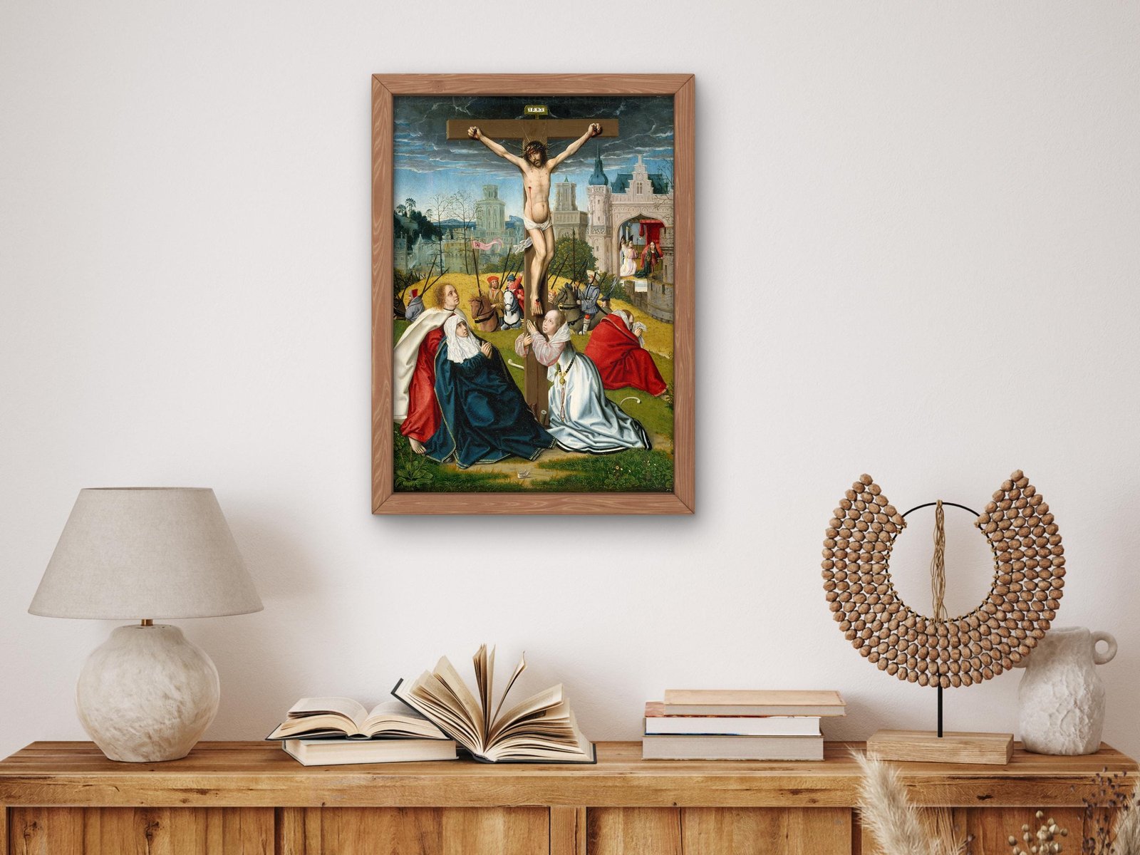 The Crucifixion by Circle of Jan Provoost, 1495, Renaissance, fine art print