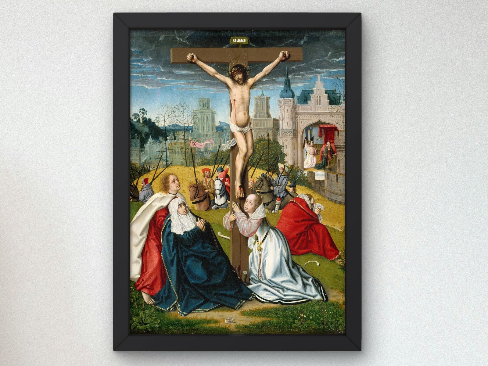 The Crucifixion by Circle of Jan Provoost, 1495, Renaissance, fine art print