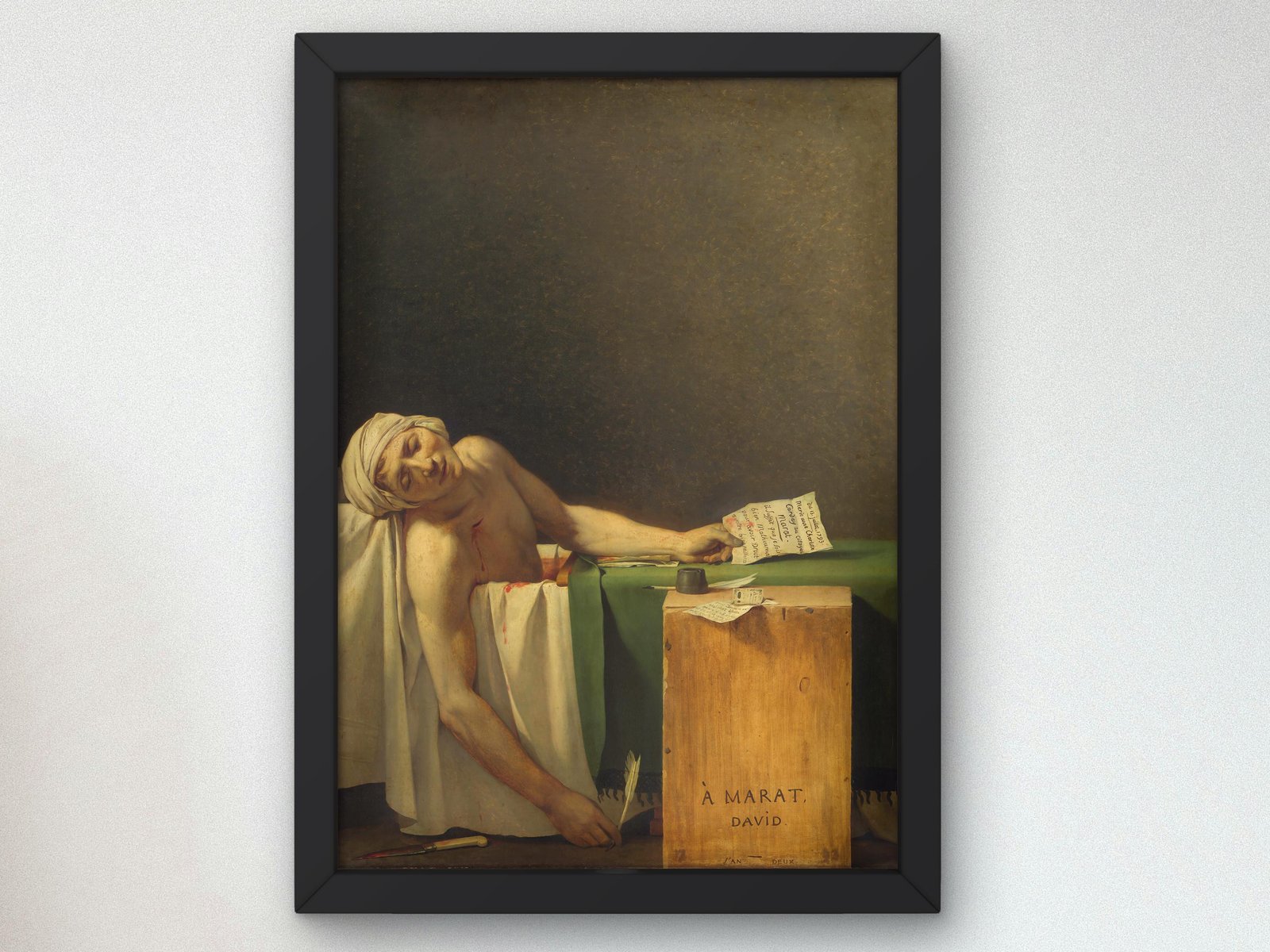 The Death of Marat by Jacques-Louis David, 1793, Rococo and Neoclassicism, fine art print